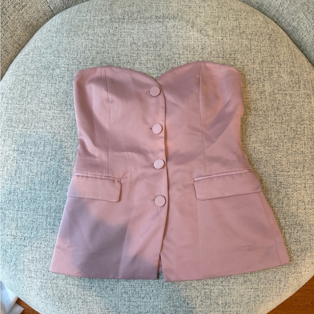 Zara Pink Strapless Bustier Dress
